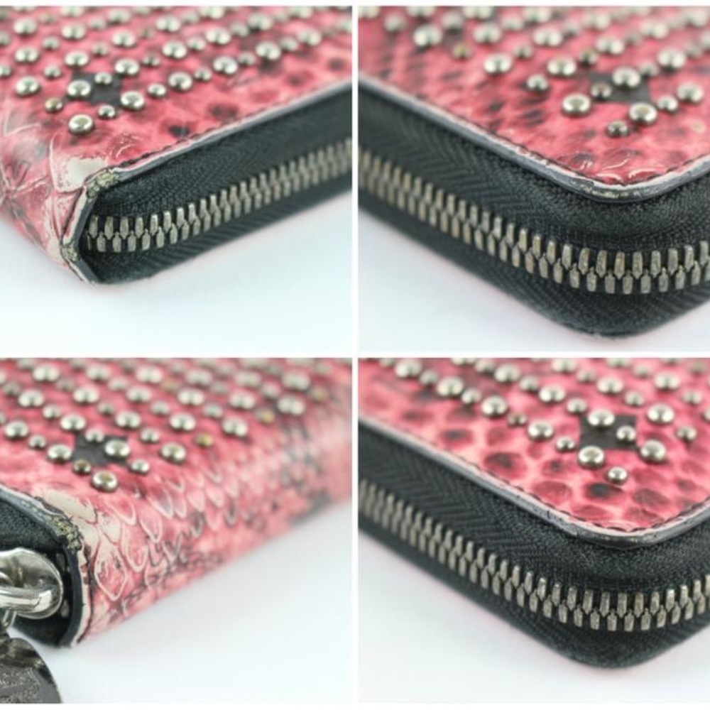 Mcm Studded Python Print Zip Around Wallet 231939 - image 8